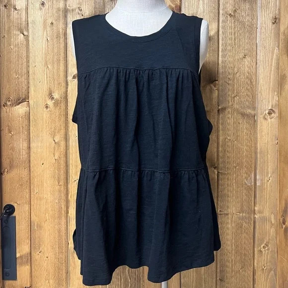 NWT Time & Tru XXXL (22) Casual Tiered Tank Top Lot- White Black 100% Cotton - Picture 2 of 6